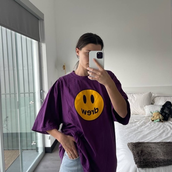 NWOT Women’s Medium/Men’s Small Drew House Mascot Cotton Tee In Purple - Picture 2 of 12